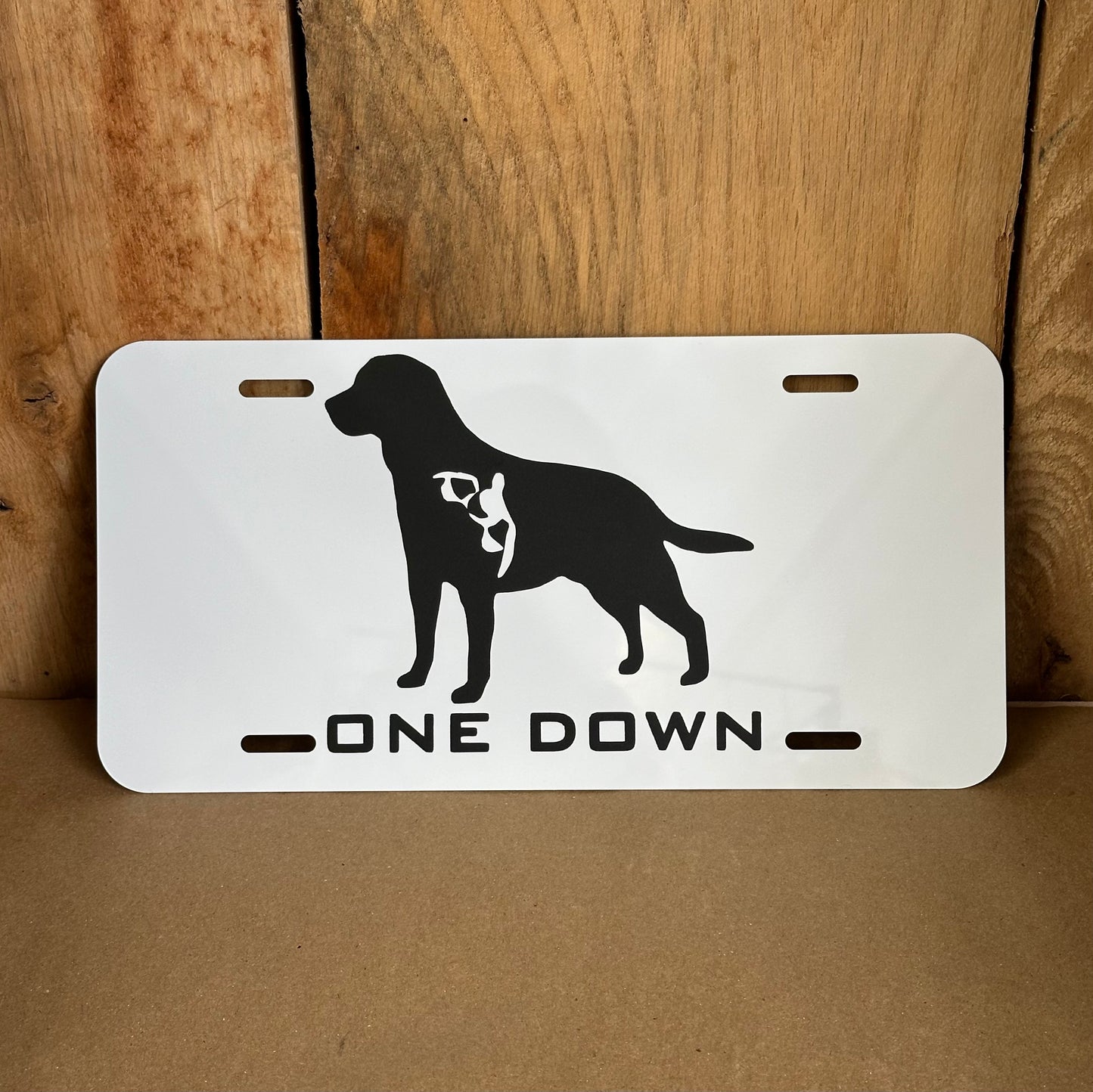 One Down License Plate