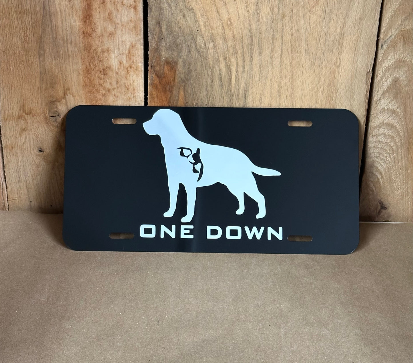 One Down License Plate