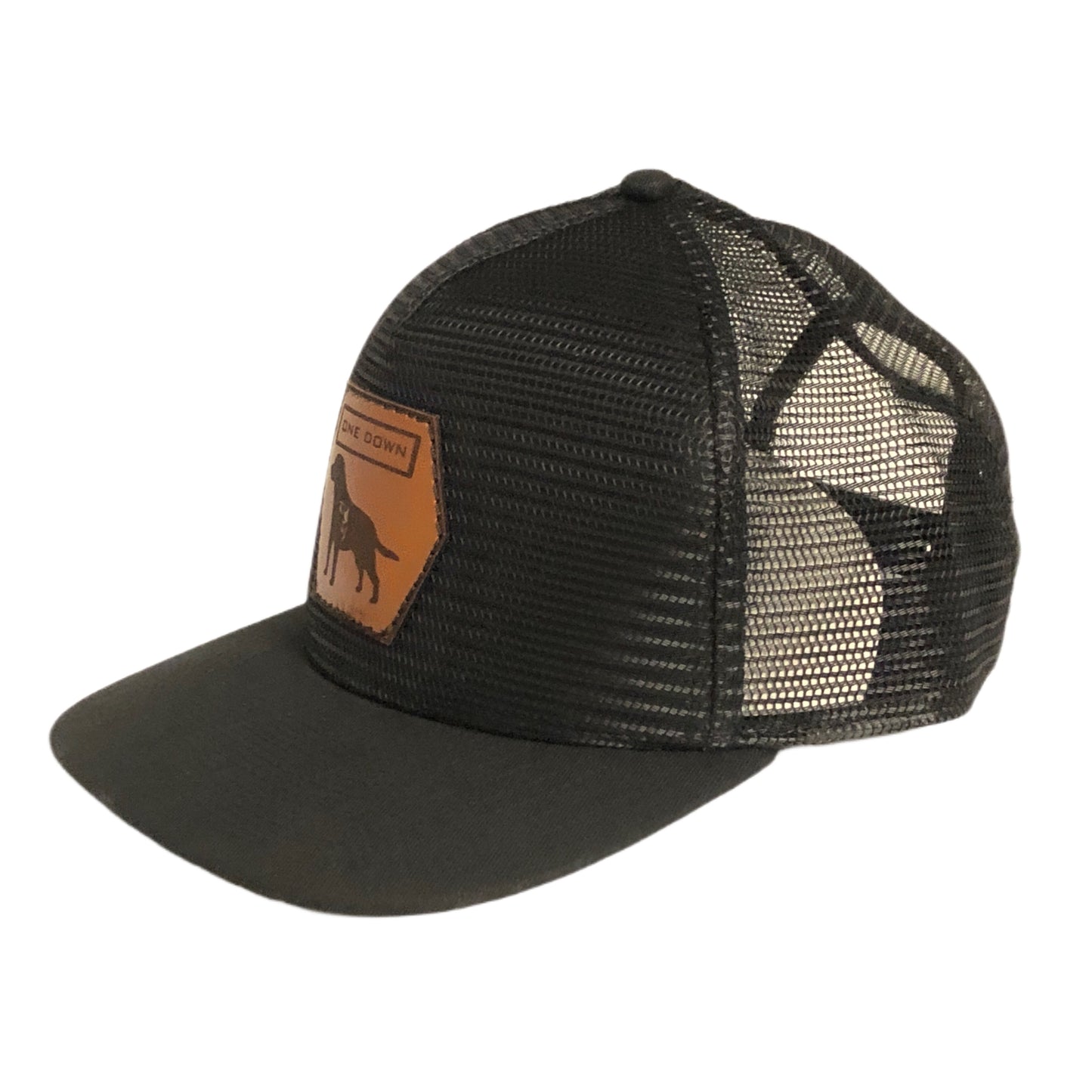Full Mesh Overlay Leather Patch Hat
