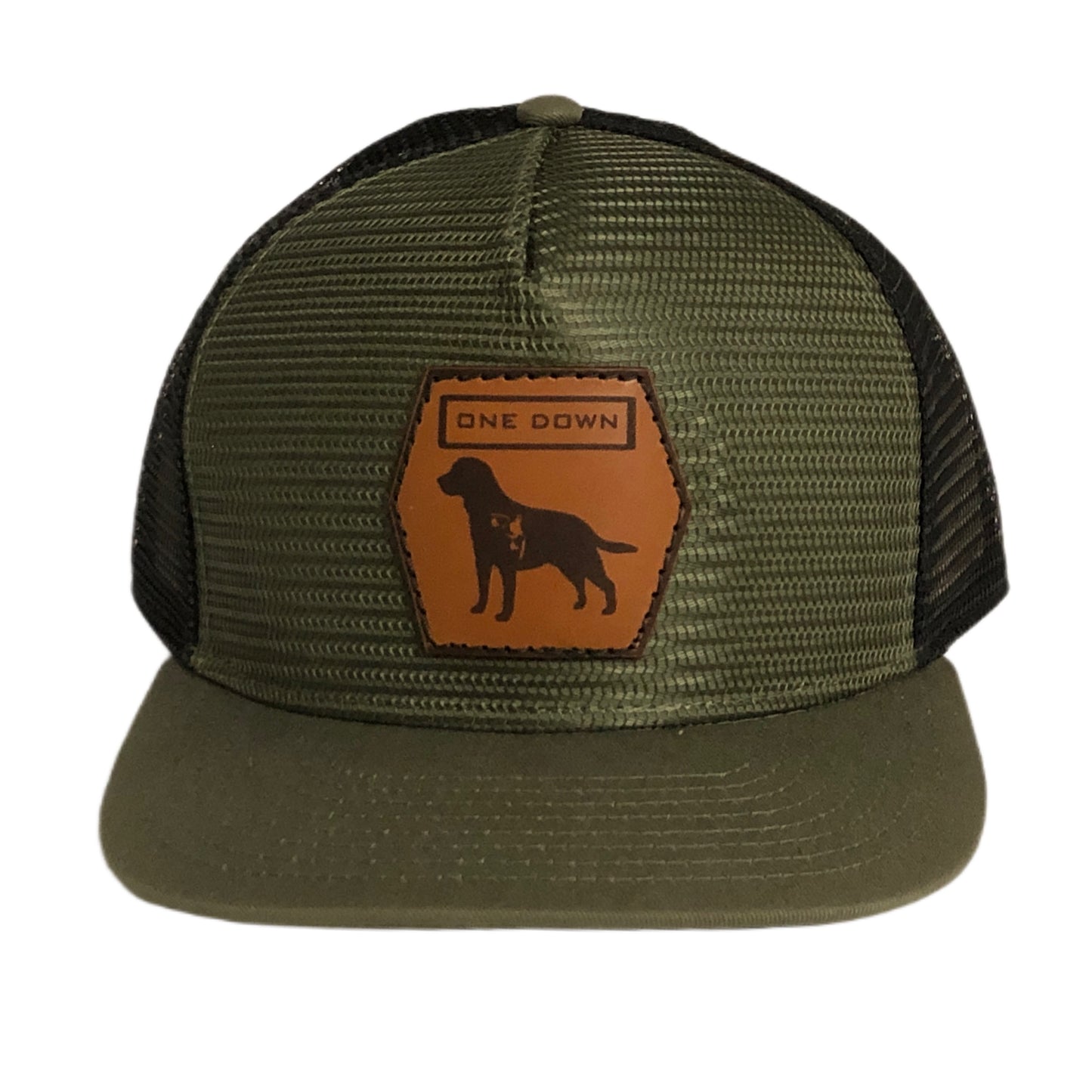 Full Mesh Overlay Leather Patch Hat