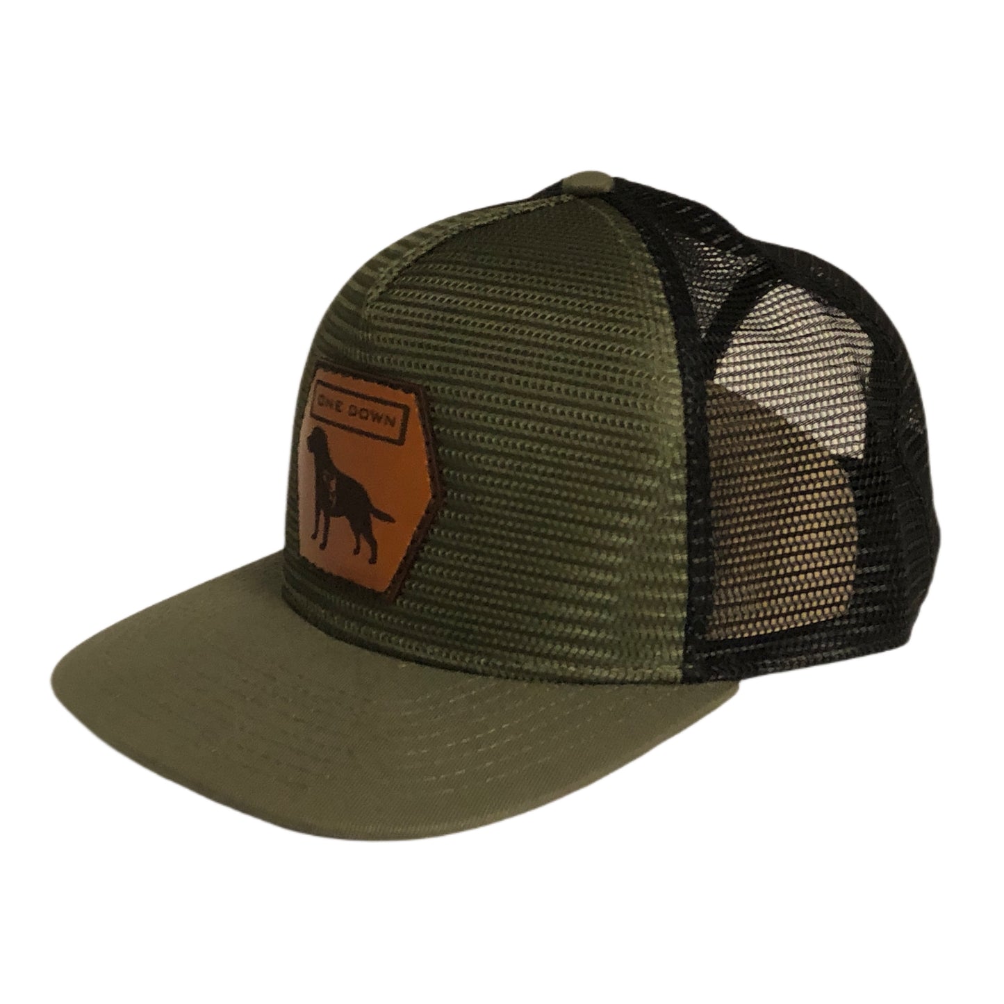 Full Mesh Overlay Leather Patch Hat