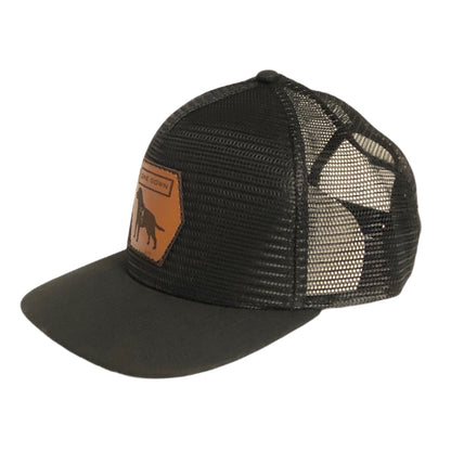 Full Mesh Overlay Leather Patch Hat