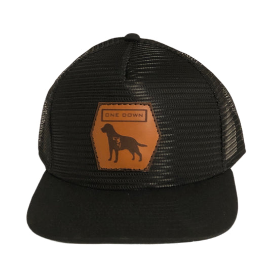 Full Mesh Overlay Leather Patch Hat